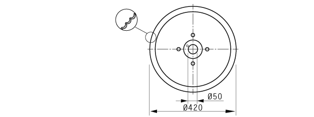 Cuchilla loncheadora para WEBER, Ø420mm, teflonada, filo dentado
