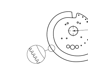 Cuchilla loncheadora evolutiva para WEBER 902, radio 400mm, teflón gris, filo dentado 26º