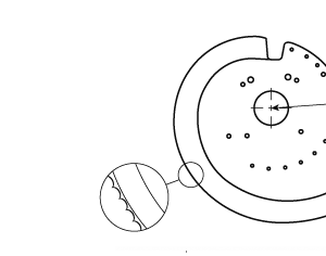 Cuchilla loncheadora evolutiva para WEBER, radio 400, teflón azul, filo dentado 22°