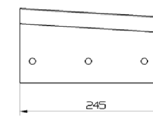 Cuchilla congelado para MAGURIT GMA 16 , 245x120x10mm, filo liso, bisel sencillo derecha