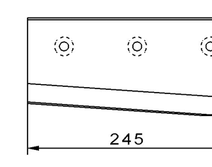 Cuchilla congelado para MAGURIT, 245x120x8mm, filo liso, bisel sencillo derecha