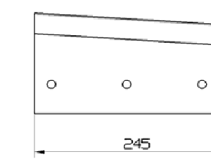 Cuchilla congelado para MAGURIT, 245x120x8mm, filo liso, bisel sencillo derecha