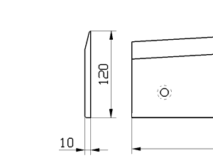Cuchilla congelado para MAGURIT GMA 350x120x10mm, izquierda
