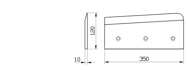 Cuchilla congelado para MAGURIT GMA 350x120x10mm, izquierda