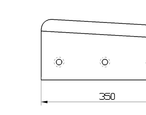 Cuchilla congelado para MAGURIT GMA 350x120x10mm, derecha