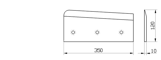 Cuchilla congelado para MAGURIT GMA 350x120x10mm, derecha
