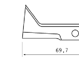 Cuchilla congelado para MAGURIT, 69,7x15/34,5x3mm, filo liso
