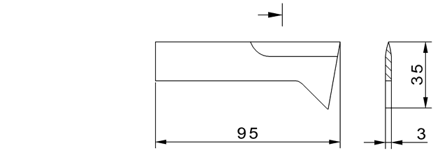 Cuchilla congelado para MAGURIT unicut 555, 95x19/35x3mm, Nº.555234102