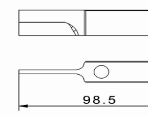 Cuchilla congelado para MAGURIT, 98,5x15/3x18mm, filo liso, Nº.555234117