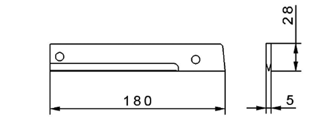 Cuchilla congelado para MAGURIT GMA 09, 180x28x5mm filo liso, bisel doble centro, Nº.074921104001