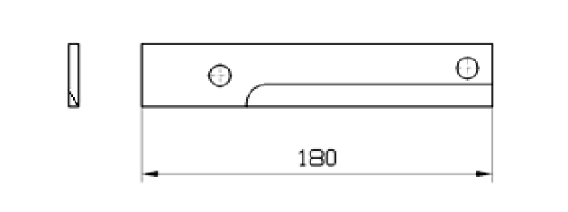 Cuchilla congelado para MAGURIT GMA 10, 180x28x5mm, filo liso, bisel simple derecha