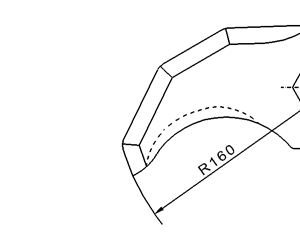 Cuchilla cutter para MAINCA CR-40, radio 160mm, 4 cortes