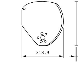Cuchilla compatible con MAREL 241x218,9x2mm, radio:195mm, filo liso, doble bisel