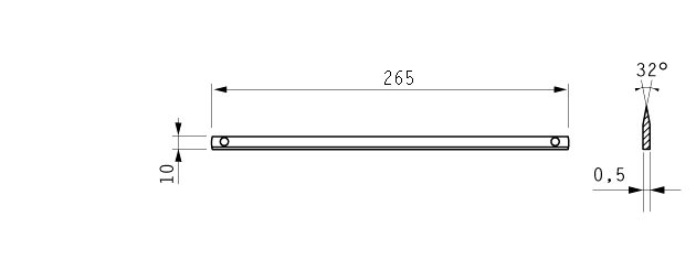Cuchilla de filetear para GRASSELLI 265x10x0.5