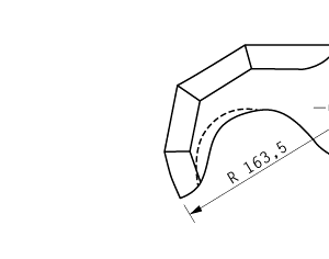 Cuchilla cutter para CATO CT, 42L, radio 163mm, eje 50mm, 4 cortes
