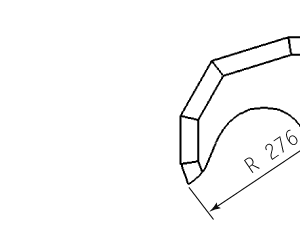 Cuchilla cutter para SEYDELMANN, forma 4EE, 200L, radio 276mm, eje 70mm