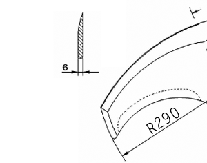 Cuchilla cutter, 200L, radio 290mm