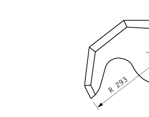 Cuchilla cutter para CATO CT, 300L, radio 293mm, 4 cortes, 2 agujeros