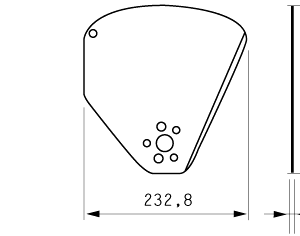 Cuchilla compatible con MAREL 241x232,8x1,5mm, filo liso, doble bisel, como Nº 080600002087