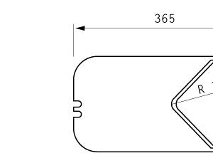 Cuchilla porcionadora compatible con MAREL 365x185x0,8mm, doble bisel forma V, como Nº 08010403350