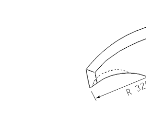 Cuchilla cutter para KRÄMER & GREBE, forma PBS 251, 325L, radio 325mm