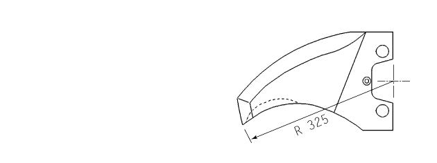 Cuchilla cutter para KRÄMER & GREBE, forma PBS 251, 325L, radio 325mm