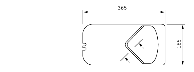 Cuchilla porcionadora compatible con MAREL 365x185x1mm, doble bisel forma V, como Nº08010403351