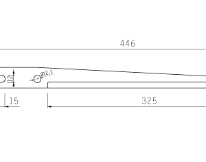 Cuchilla lonchear para NORFO B35, 446x35x15x2mm, filo liso, bisel sencillo, No. 0200-999-804-140-101