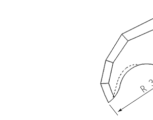 Cuchilla cutter para KRÄMER & GREBE, forma PBS 246, 500L, radio 350mm