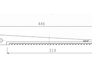 Cuchilla lonchear para NORFO B35, 446x35x15x3, dentada, doble bisel, No. 80.414.03