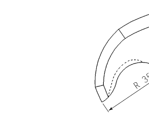 Cuchilla cutter para KRÄMER & GREBE, forma PBS 248, 500L, radio 350mm