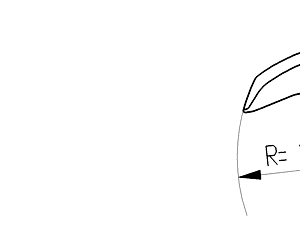 Cuchilla cutter para LASKA KL, forma M, 40/45L, radio 165mm