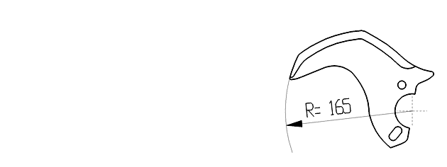 Cuchilla cutter para LASKA KL, forma M, 40/45L, radio 165mm