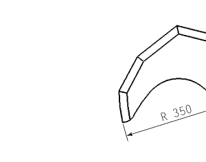 Cuchilla cutter para LASKA, forma M-4S, 500L, radio 350mm