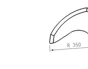 Cuchilla cutter para LASKA, forma M, 500L, radio 350mm