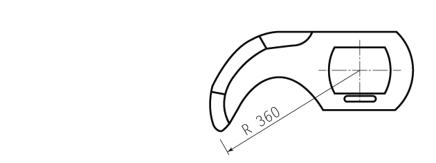 Cuchilla cutter para SECURIT, forma Seydelmann, 500L, radio 360mm, 3 cortes, templado por inducción