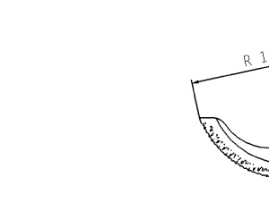 Cuchilla cutter para STEPHAN, radio 165mm, espesor 5mm, filo ondulado, acero 1.4034