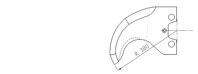 Cuchilla cutter para KRÄMER & GREBE, forma PBS 248, 500L, radio 380mm