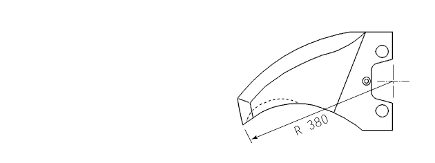 Cuchilla cutter para KRÄMER & GREBE, forma PBS 251, 500L, radio 380mm