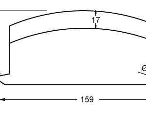 Cuchilla recta 159x80x8mm, bisel sencillo, material 1.4034, dureza 52 +/-2 HRc