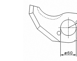 Cuchilla cutter para YANAGIYA, doble ala, radio 170,5mm, thickness 7,5mm