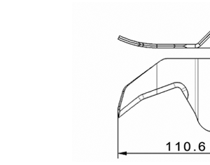 Cuchilla abrir canales para ATTEC, 110,6x60/48,7x3mm, derecha, curvo, 3 agujeros, Nº.206202B
