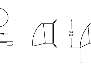 Cuchilla para ATTEC, 155x86x2mm, izquierda, curvo
