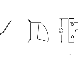 Cuchilla para ATTEC, 155x86x2mm, derecha, curvo