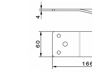 Cuchilla para ATTEC, 166x60/33x4mm, izquierda, curvo, 3 agujeros, Nº.208814B