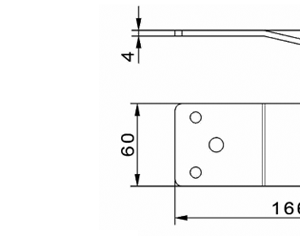 Cuchilla para ATTEC, 166x60/33x4mm, derecha, curvo, 3 agujeros, Nº.208958B