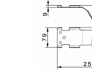 Cuchilla para ATTEC 256(292)x142x2mm, derecha, curvo, 3 agujeros, Nº.217787